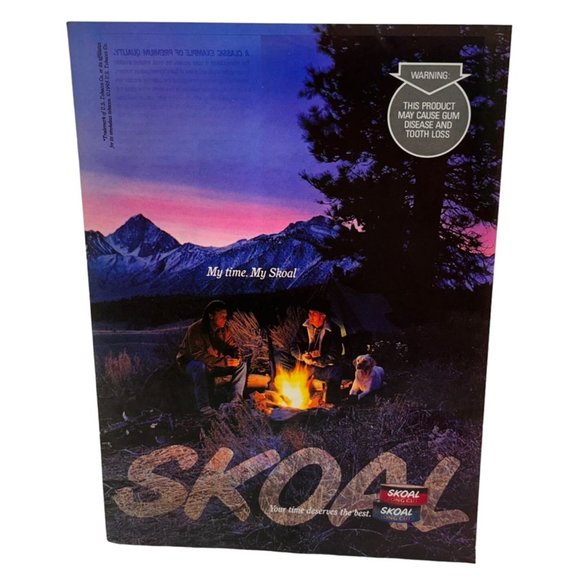 Skoal Tobacco Chew Vintage Print Ad My Time My Skoal Camping Fireside 1995 - Picture 1 of 5